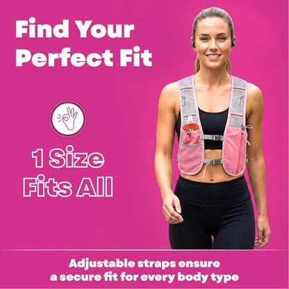 Hydration Vest - Running Vest for Women & Men, 2 Flask 500ml, Phone Pocket, Lightweight Running Hydration Vest Water Backpack, Runners Vest Running Backpack for Hiking & Long Distance Running (Medium)