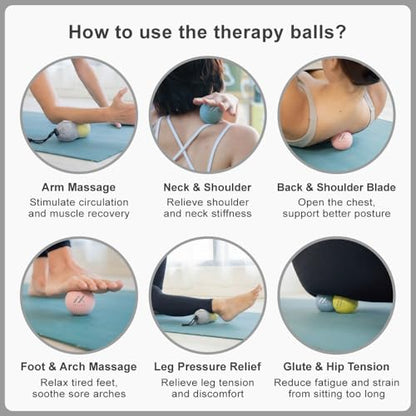 High-Density Therapy Massage Balls (2-Pack), Pink + Pink (50D+50D) - color: Soothing Pink + Soothing Pink (50d+50d)