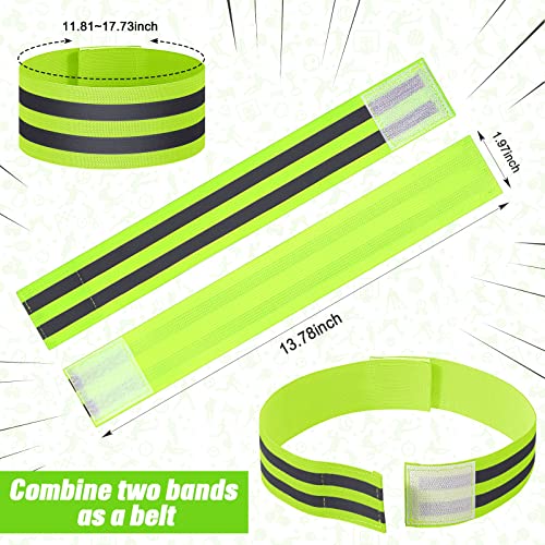 150 Pieces Reflective Arm Bands for Night Walking Ankle Band for Runners Reflective Wrist Band Cycling Running Gear Reflector High Visibility Tape Straps - color: Green