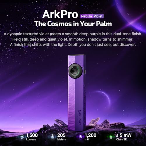 OLIGHT ArkPro EDC Flat Flashlight Rechargeable, Pocket Light, Nebula Violet - color: Nebula Violet