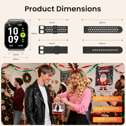 Smart Watches for Women Men,1000mAh Battery, Compatible with Android & iPhone, 1.83" HD Smartwatches with Calls/Messages Alerts, 110+ Sports Modes Fitness Watch, IP68 Waterproof(Black) - color: Black