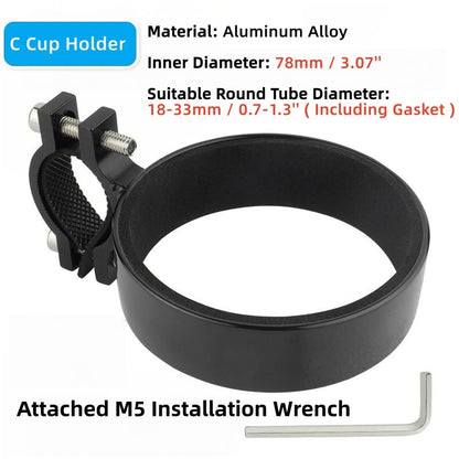 Aluminium Alloy Bike Cup Holder Coffee Holder for Bike Handlebar (C Black) - color: C Cup Holder-Black