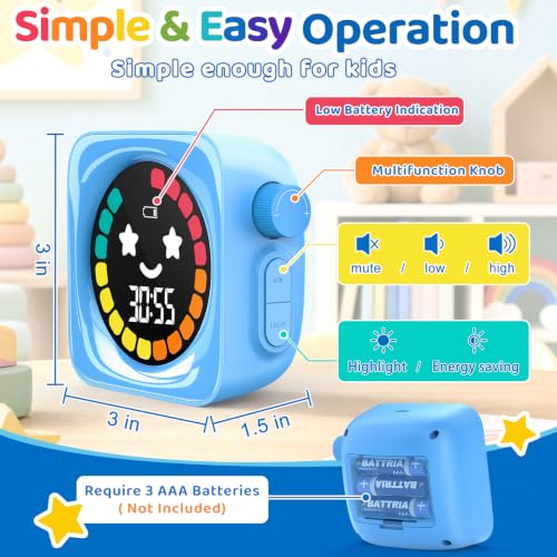 Visual Timer for Kids ADHD, 99-Mins Digital Countdown/Stopwatch Timer, Blue - color: Blue