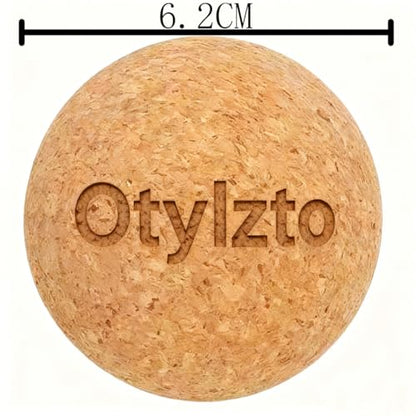 otylzto 2Pcs Massage Lacrosse Balls Natura Cork for Myofascial Release