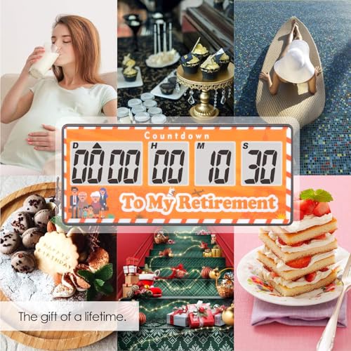 Jayron 9999 Day Digital Countdown Timer for Kitchen Office Desk LCD, Yellow - color: Yellow
