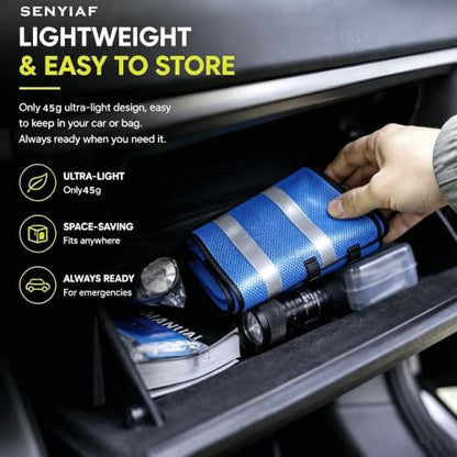 Adjustable High Visibility Reflective Mesh Safety Vest - color: Blue 12p