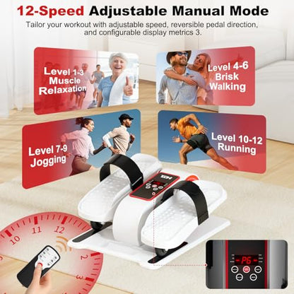 TDH Under Desk Elliptical Machine Leg Exerciser Electric - color: White
