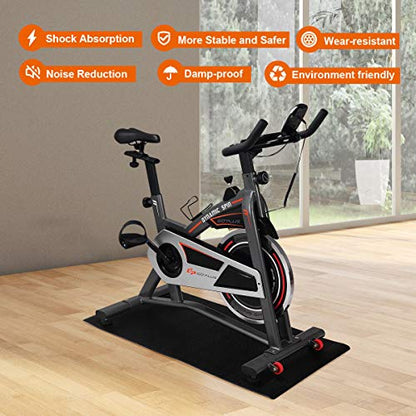 Goplus Thicken Treadmill Mat for Hardwood Floors High Density Waterproof PVC, Floor Protector Pad for Exercise Equipment for Home and Gym Use, Large Size - style: 4' x 2' x 0.3''