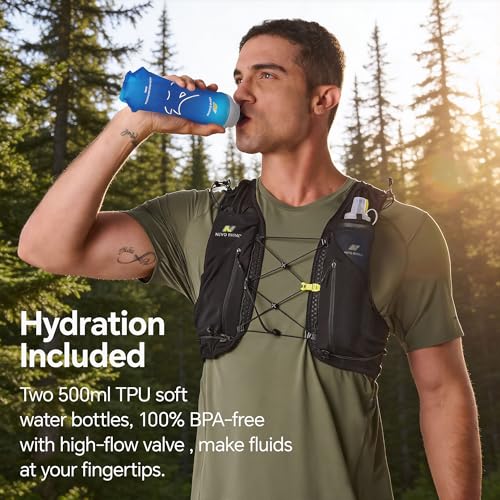 N NEVO RHINO 12L Trail Running Hydration Vest with 2 TPU 500ml Soft Flasks - size: Medium