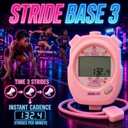 ULTRAK 495 Stopwatch – Pink Professional 100-Lap Digital Timer, Countdown Interval Tracker, Water-Resistant Sports Watch, Chronograph for Coaching & Training - color: Pink