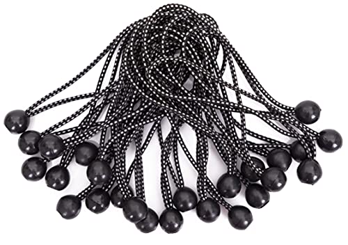 Kotap BB-9B Ball Bungee Cord, Heavy-Duty & Versatile, Indoor & Outdoor, Tarp Tie-Down, Organize & Secure, 9 Inch, Black, 25 Pack - size: 9 Inch, style: 25-Pack