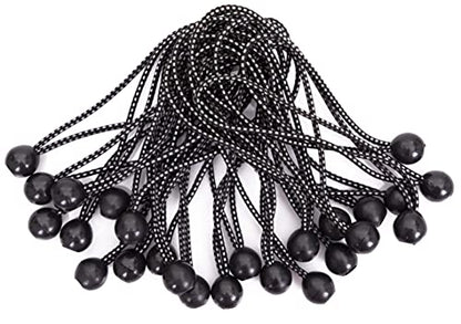 Kotap BB-9B Ball Bungee Cord, Heavy-Duty & Versatile, Indoor & Outdoor, Tarp Tie-Down, Organize & Secure, 9 Inch, Black, 25 Pack - size: 9 Inch, style: 25-Pack