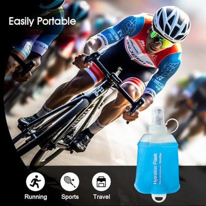 WILDREEDS 250ml Soft Flask, TPU Collapsible Soft Water Bottle for Hydration Pack, Running Vest, Folding Water Bottle for Hiking Cycling Climbing-1Pcs, Blue - color: 250ml Blue