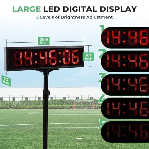 25.6" Cordless Race Clock for Running Events with Tripod