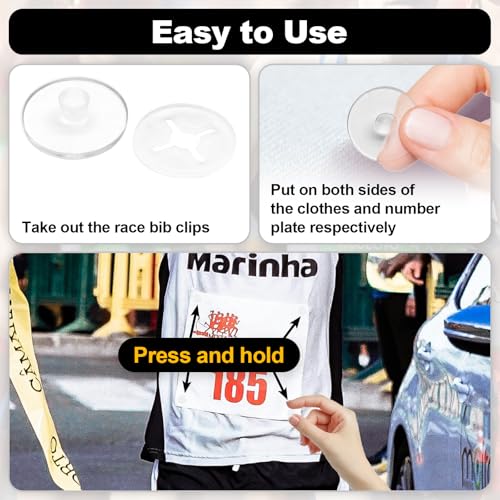 Running Bib Clips - color: Clear
