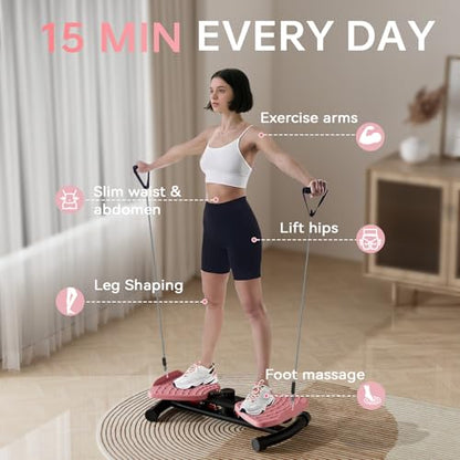 (440 lbs Weight Capacity) Waist Twister, Waist Twister Machine Exercise Fitness Tool, Twist Machine for Slim Waist and Core, with Smart LED Digital Display, 20dB Ultra-Quiet for Women Men