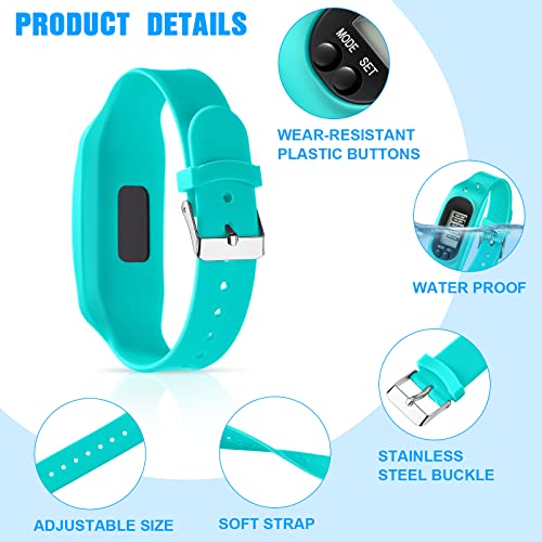 Kenning 3 Pcs Walking Running Pedometer Watch - color: Mint Green, Sky Blue, Black