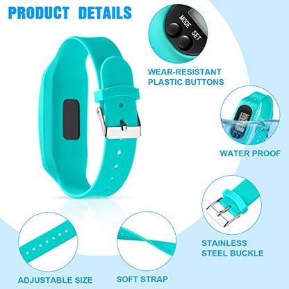 Kenning 3 Pcs Walking Running Pedometer Watch - color: Mint Green, Sky Blue, Black