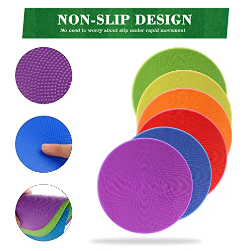 Poly Spots Spot Markers for Gym Floor 9inch 10inch 12/18/24/36 Pcs Flat Cones Non-Slip Rubber Floor Dots Circles for Sports Soccer Basketball Agility Training Dance Classroom - style: 12Pcs 10inch