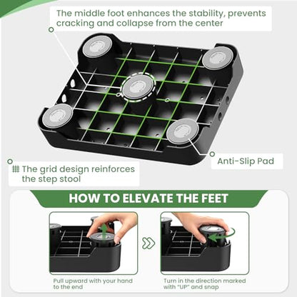 SOYO Mobility One Step Stool Platform for Adults & Elderly, Black-Gray - color: Black-gray