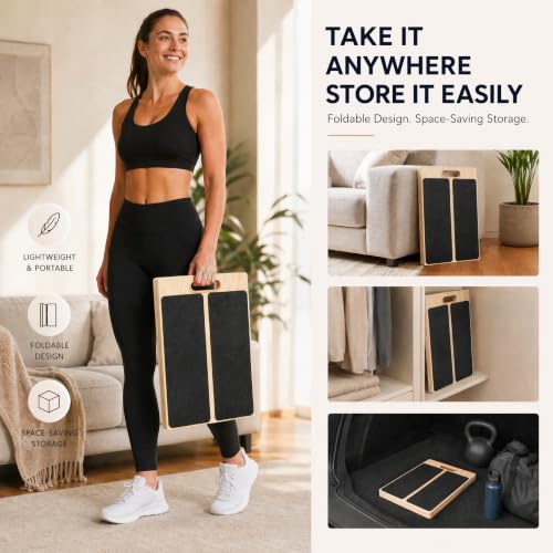Wooden Slant Board for Calf Stretching, Adjustable Stretch Board
