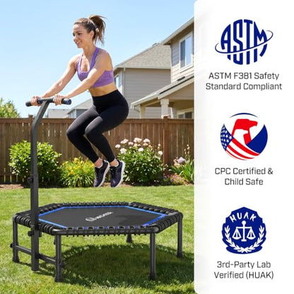 ANCHEER 50'' Trampoline-Fitness Rebounder for Adults-Indoor/Home - color: Dark Blue