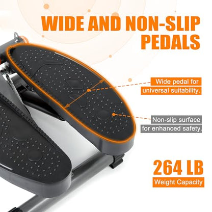 Stepper for Exercise at Home Mini Stair Stepper with Resistance Bands Exercise Equipment for Home Stair Climber Stepper Machine for Home Gym Cardio Equipment for Full Body Workout
