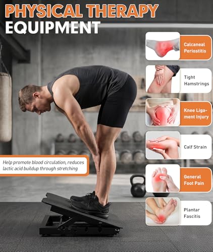 Steel Slant Board for Calf Stretching, Commercial Incline Board - color: Black