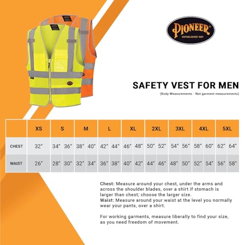 Pioneer Hi Vis Safety Vest for Men & Women - Reflective Cooling Mesh - 8 Pockets - Class 2 - Construction, Traffic, Security - color: Green, size: 3X-Large
