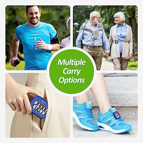 3D Pedometer for Walking, Simple Step Counter for Walking - color: blue