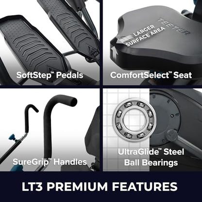 Teeter FreeStep Recumbent Cross Trainer Stepper, Zero-Impact Exercise Bike Alternative w/Patented Physical Therapy Stride, Up to 350lb, Free App w/Trainer Workouts - style: LT3