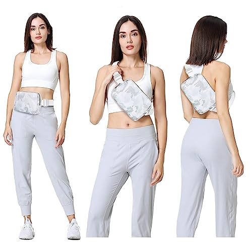 VOROLO Fanny Pack Women And Men Crossbody Bag Black+Camo White - color: Black+Camo White