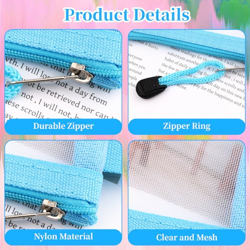 6 Pack Mini Mesh Pouch with Zipper, 3 x 4.5 Inch Small Mesh Zipper Pouch