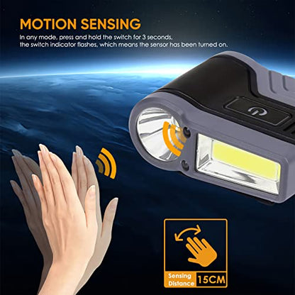Motion Sensor Clip-on Cap Light 75° Adjustable IPX6 Waterproof for Camping