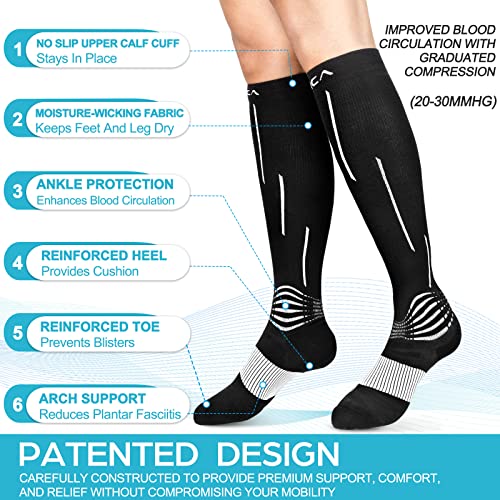 NEENCA Compression Socks for Women & Men 20-30 mmHg Knee High - color: Copper, size: Medium