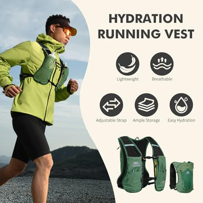 AONIJIE Running Hydration Vest for Men Women Trail Running Gear - size: S-XL
