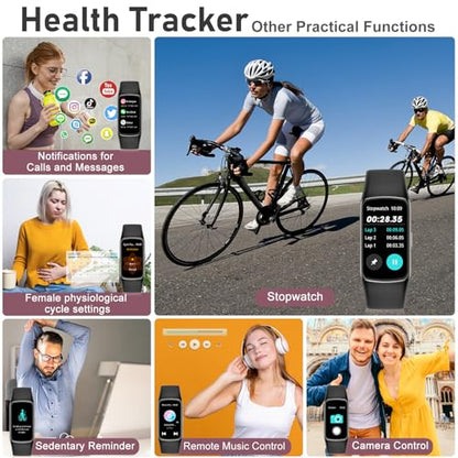 Fitness Tracker with 24/7 Heart Rate, Blood Oxygen, Sleep Tracker, 1.47''Waterproof Fitness Watch, Activity Tracker with Step Tracker for Women Men - color: Black