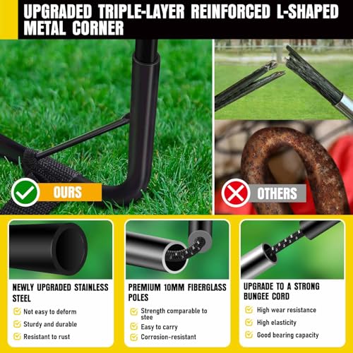 Soccer Goal, Kids Soccer Goals for Backyard Set, Pop Up Soccer Net - color: Black Blue, size: 6 ft x 4 ft