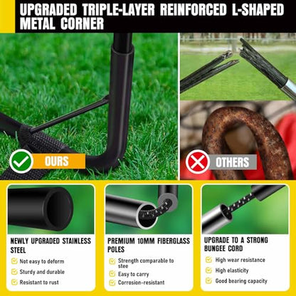 Soccer Goal, Kids Soccer Goals for Backyard Set, Pop Up Soccer Net - color: Black Blue, size: 6 ft x 4 ft