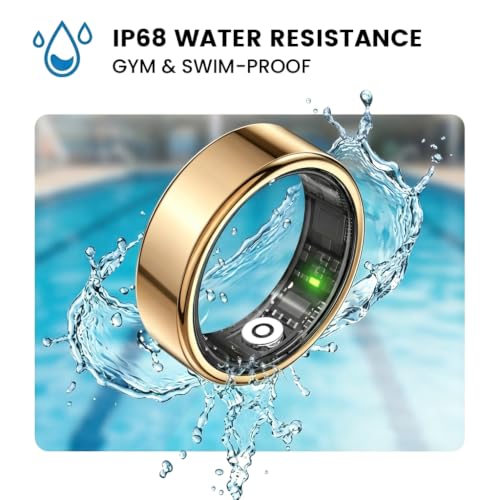 Smart Ring Fitness Tracker, Sleep & Health Monitoring Ring with Heart Rate Blood Oxygen, IP68 Waterproof Activity Tracker for Men Women Android iOS - No Subscription