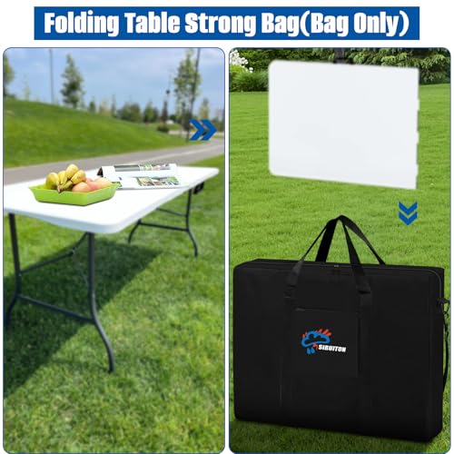 SIRUITON Folding Table Storage Bag Fits 6FT Tables, Thick 600D Oxford - size: 6ft Folding Table Bag
