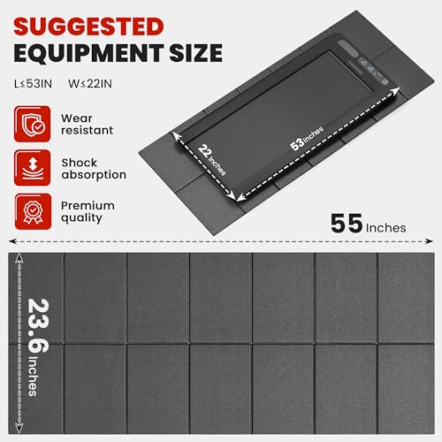 Walking Pad Treadmill Mat for Carpet Floors,55x24 Hardwood Floor Protection - size: 55"L x 23.6"W x 0.2"Th