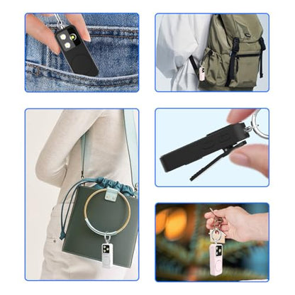 B11 Portable Lighting Women's Safety Alarm Device 150dB Buzzer Alarm Strobe Light Rechargeable with Charging Cable and Power Switch Night-time Flashlight Keychain (Black - Lighting Alarm) - color: Black - Lighting Alarm