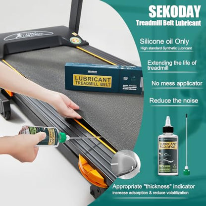 SEKODAY Silicone Treadnmill Belt Lubricants/Lubes, High Temperature Resistant and Stable Lubricant,with Hard Application Tubes and Precision Screw Caps for Easy Use - color: 8.4 Ounce / 2 Bottle