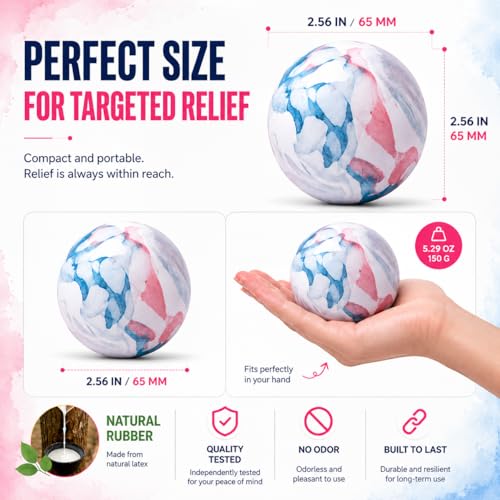 FITZELAR Massage Lacrosse Balls for Myofascial Release, Quality Certification, Massage Deep Tissue for Back and Shoulder, Trigger Point Therapy, Muscle Knots, Relieving Muscle Pain (Pink.) - color: Pink.