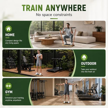 MUCITAGF Bamboo Resistance Band Foot Plate, Non-Slip Workout Platform
