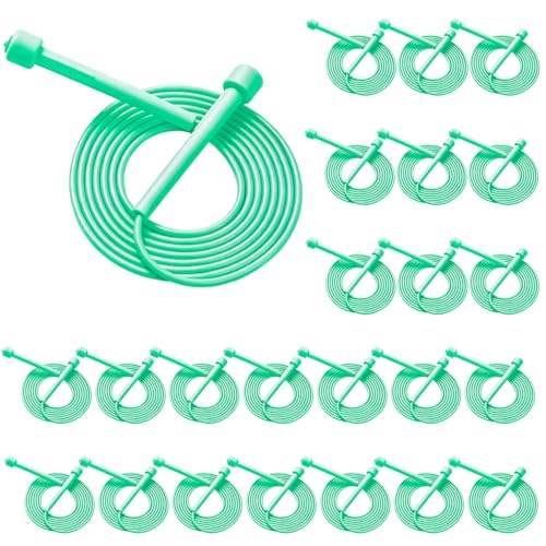 Adjustable Jump Rope Bulk, 9.2 ft Tangle-Free Speed Skipping Rope for workouts, group training, teams, family and Gym Class - color: Turquoise, size: 24