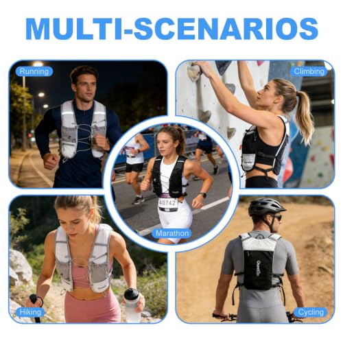 Running Vest with Adjustable Chest Straps for Women Men Hydration Vest for Marathon Jogging Hiking Cycling - size: White, style: Running Vest with one 1.5L Water Bladder