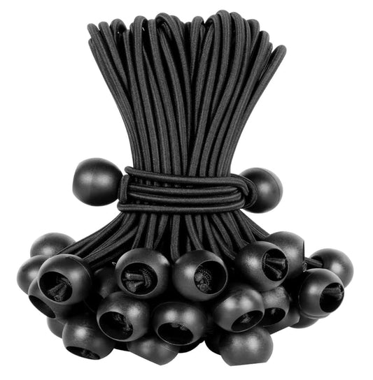 50-Piece Heavy Duty 9-Inch Black Bungee Balls,Grey - color: Black, size: 9in/50pc