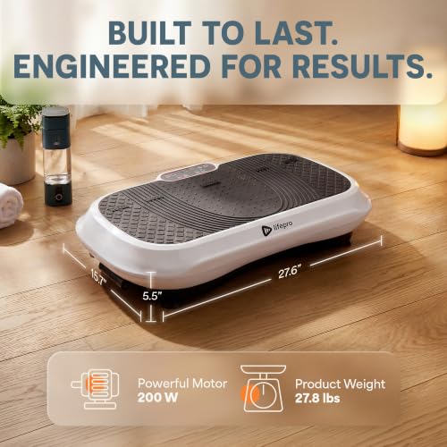 Lifepro Waver Vibration Plate Exercise Machine with 99 Speeds & 10 Presets - color: White